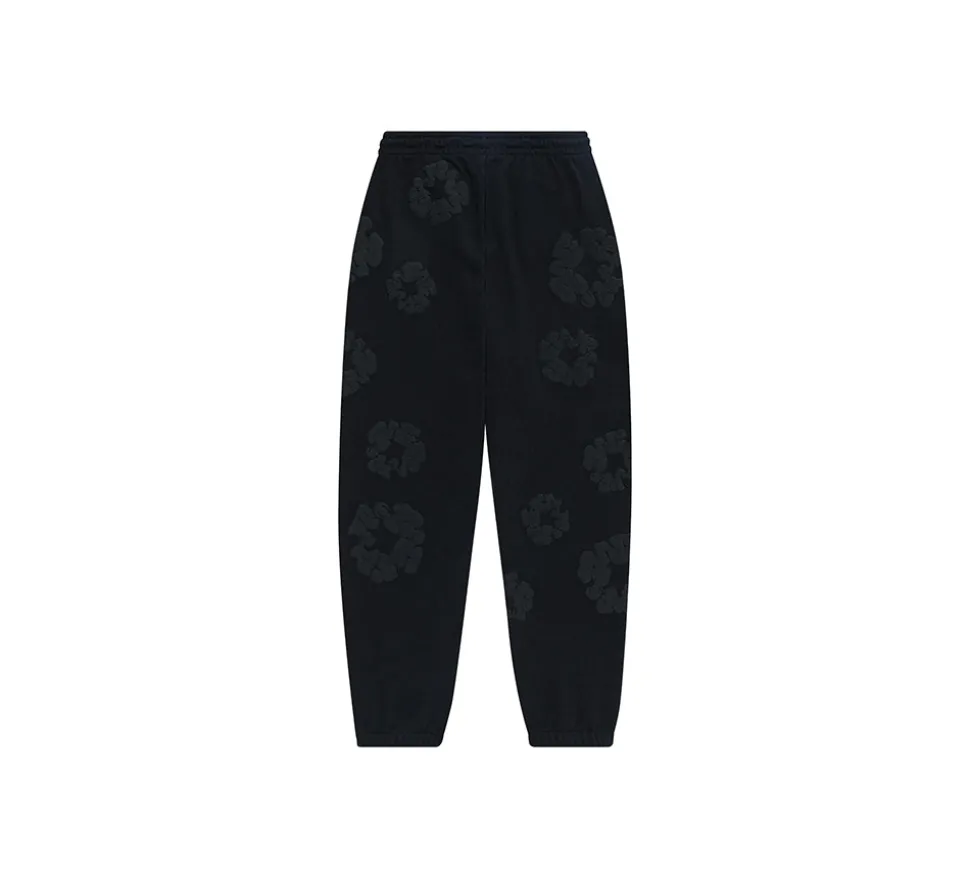Denim Tears The Cotton Wreath Set - Mono Black (Sweatshirt + Sweatpants)