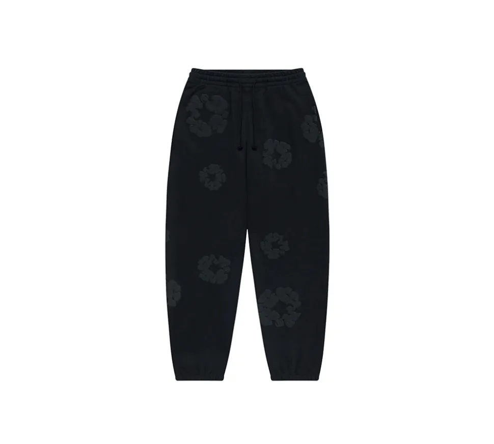 Denim Tears The Cotton Wreath Set - Mono Black (Sweatshirt + Sweatpants)