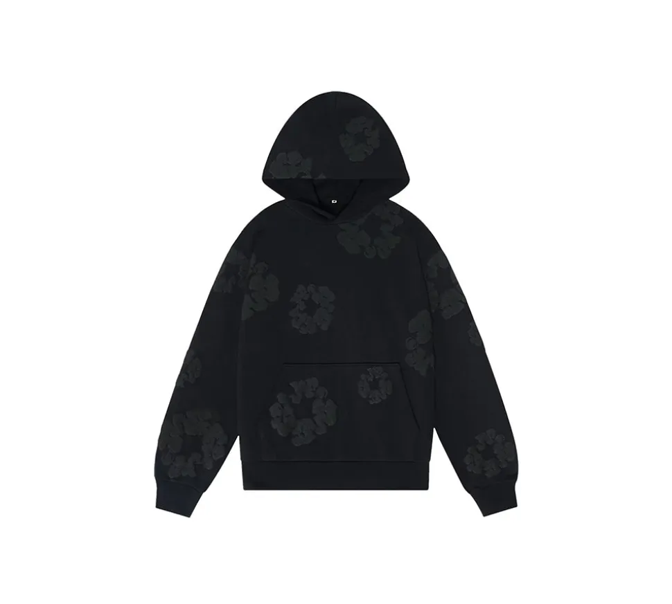 Denim Tears The Cotton Wreath Set - Mono Black (Sweatshirt + Sweatpants)
