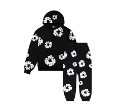 Denim Tears The Cotton Wreath Set - Black (Sweatshirt + Sweatpants)