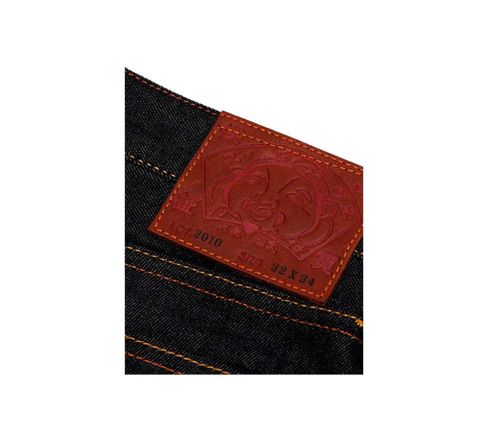 Evisu Ecru Brushstroke Daicock - Slim Straight Fit Jeans