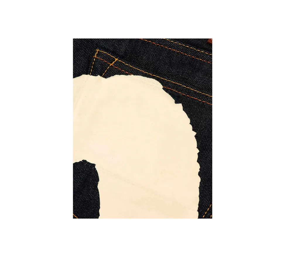 Evisu Ecru Brushstroke Daicock - Slim Straight Fit Jeans