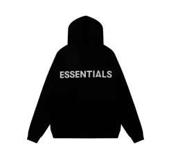 Fear Of God Essentials 3M Reflective Logo Pullover Hoodie - Black