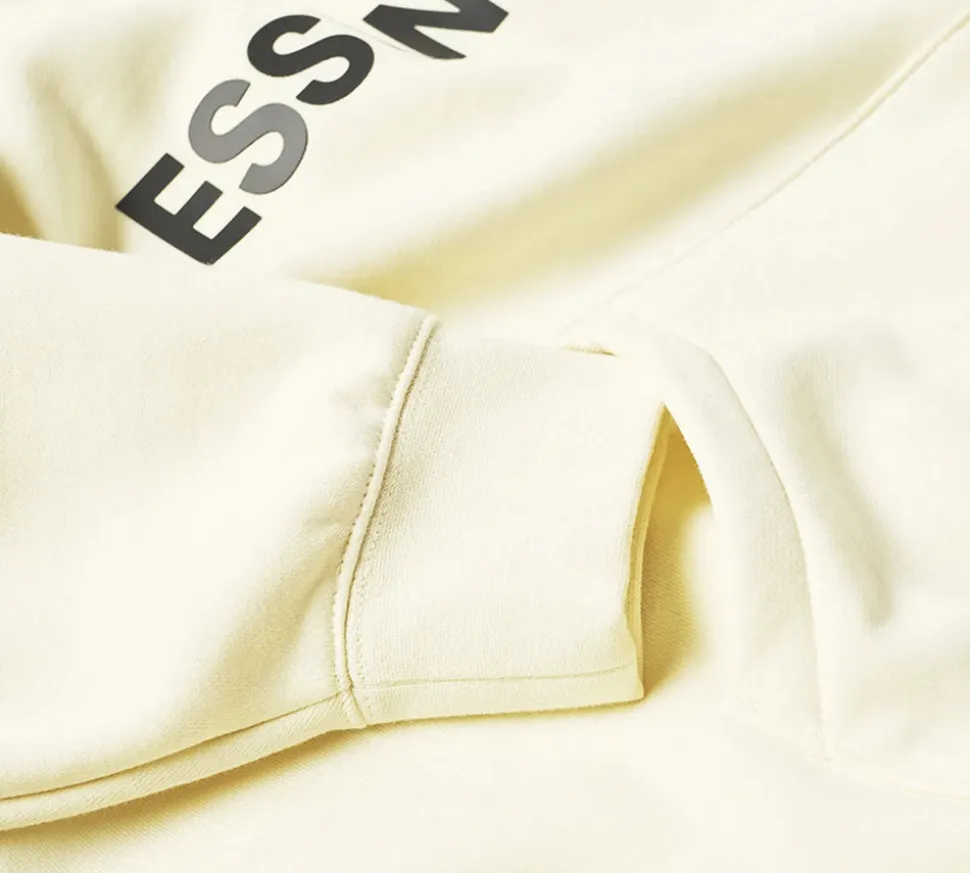 Fear of God Essentials Pullover Hoodie Applique Logo - Buttercream