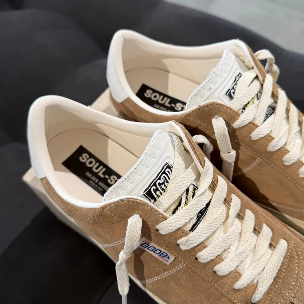 Golden Goose Soul Star Leather Sneaker - Tobacco, White & Milk