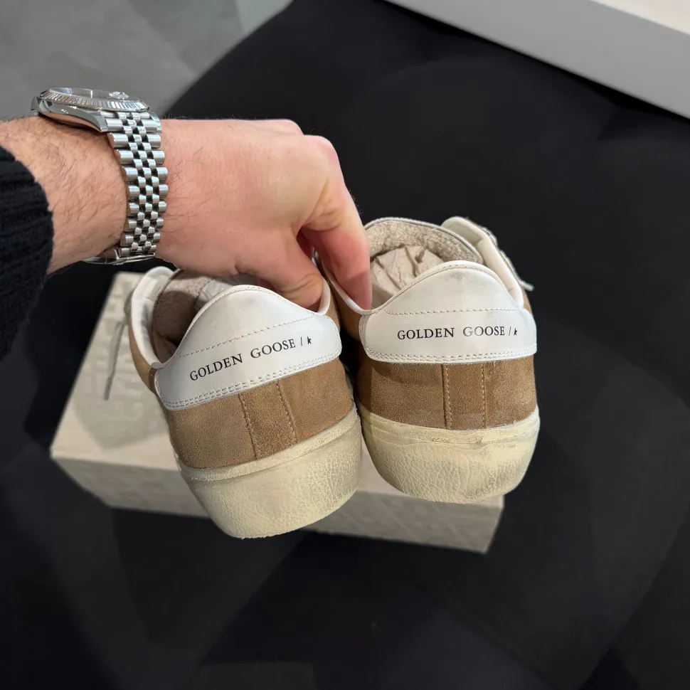 Golden Goose Soul Star Leather Sneaker - Tobacco, White & Milk