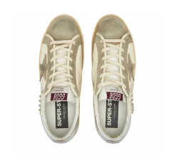 Golden Goose Super-Star - Studded Beige Taupe Silver
