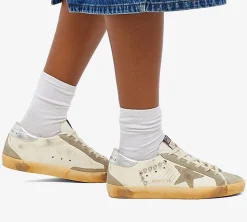 Golden Goose Super-Star - Studded Beige Taupe Silver