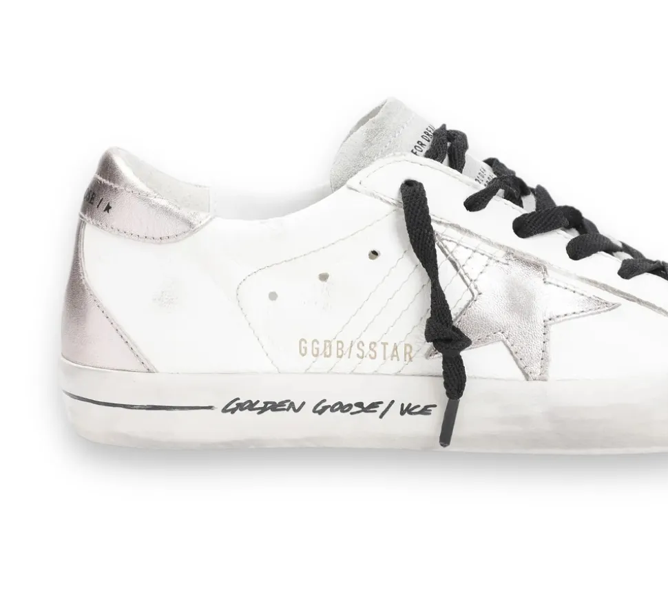 Golden Goose Super-Star - White Rose Silver Metallic
