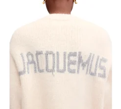 JACQUEMUS The Pavane knit Jacquard logo sweater - White