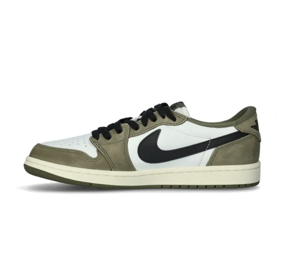 Jordan 1 Retro Low - Medium Olive Summit White Sail Black