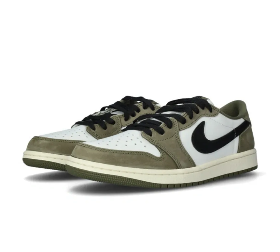 Jordan 1 Retro Low - Medium Olive Summit White Sail Black