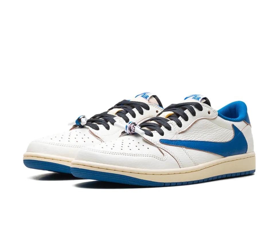 Jordan 1 Retro Low OG SP - Fragment x Travis Scott Sail Military Blue
