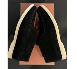Loro Piana Open Walk Ankle Boot Suede Black (USADO) - 41