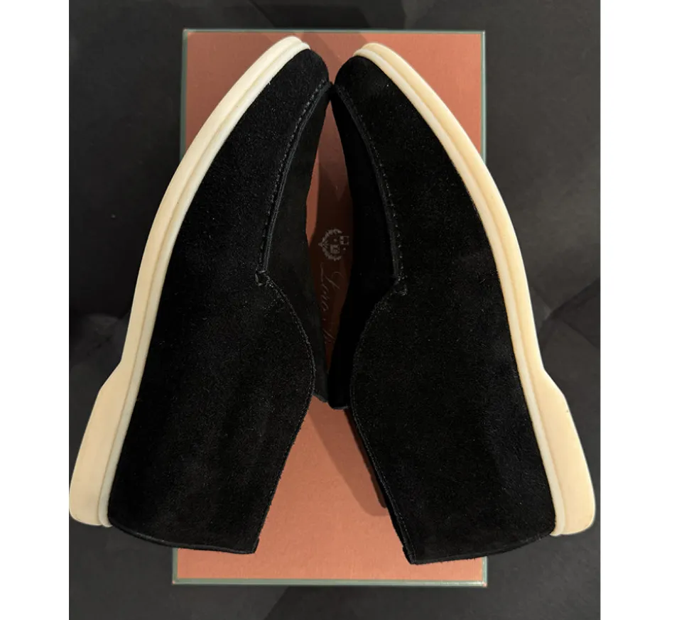 Loro Piana Open Walk Ankle Boot Suede Black (USADO) - 41