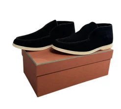 Loro Piana Open Walk Ankle Boot Suede Black (USADO) - 41