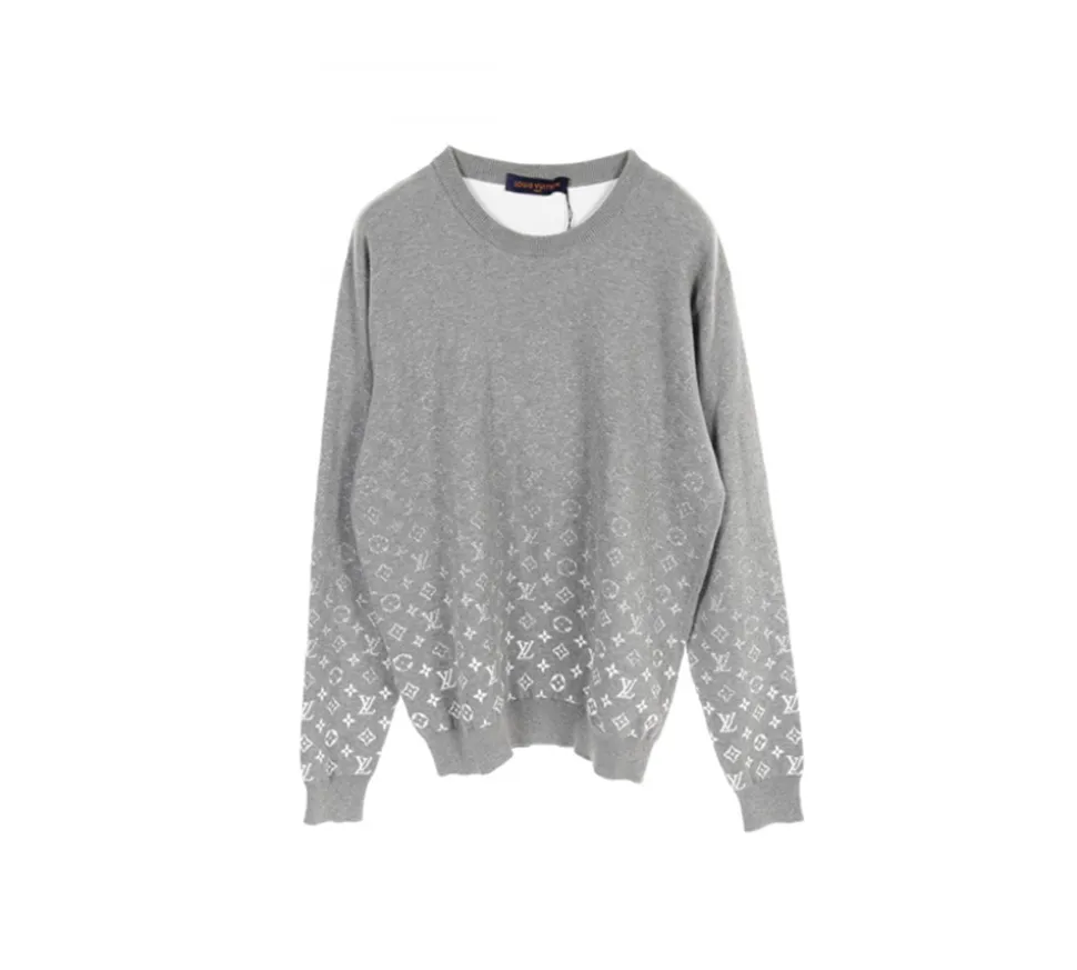 Louis Vuitton Gradient Monogram Knitwear Sweater (USADO) - Grey