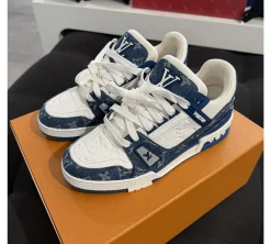 Louis Vuitton LV Trainer Monogram Denim White Blue (USADO) - 42