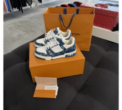Louis Vuitton LV Trainer Monogram Denim White Blue (USADO) - 42