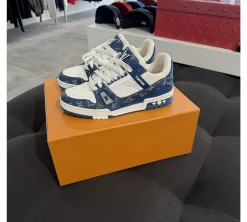 Louis Vuitton LV Trainer Monogram Denim White Blue (USADO) - 42