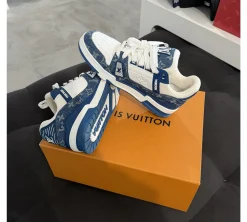 Louis Vuitton LV Trainer Monogram Denim White Blue (USADO) - 42
