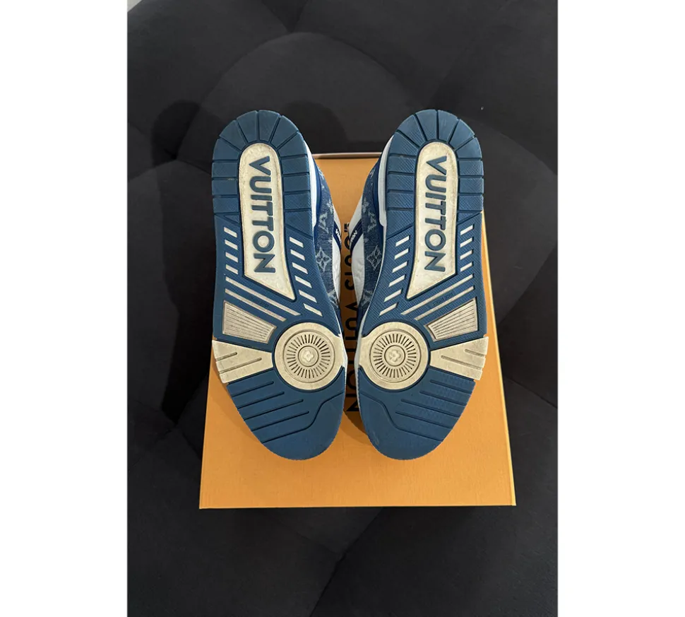 Louis Vuitton LV Trainer - Monogram Denim White Blue (USADO) 8 1/2