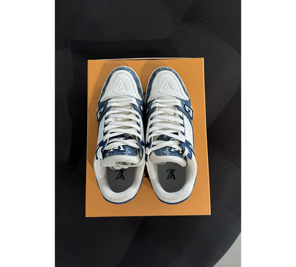 Louis Vuitton LV Trainer - Monogram Denim White Blue (USADO) 8 1/2