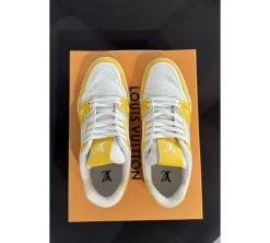 Louis Vuitton Trainer White Yellow Monogram (USADO) - 42.5