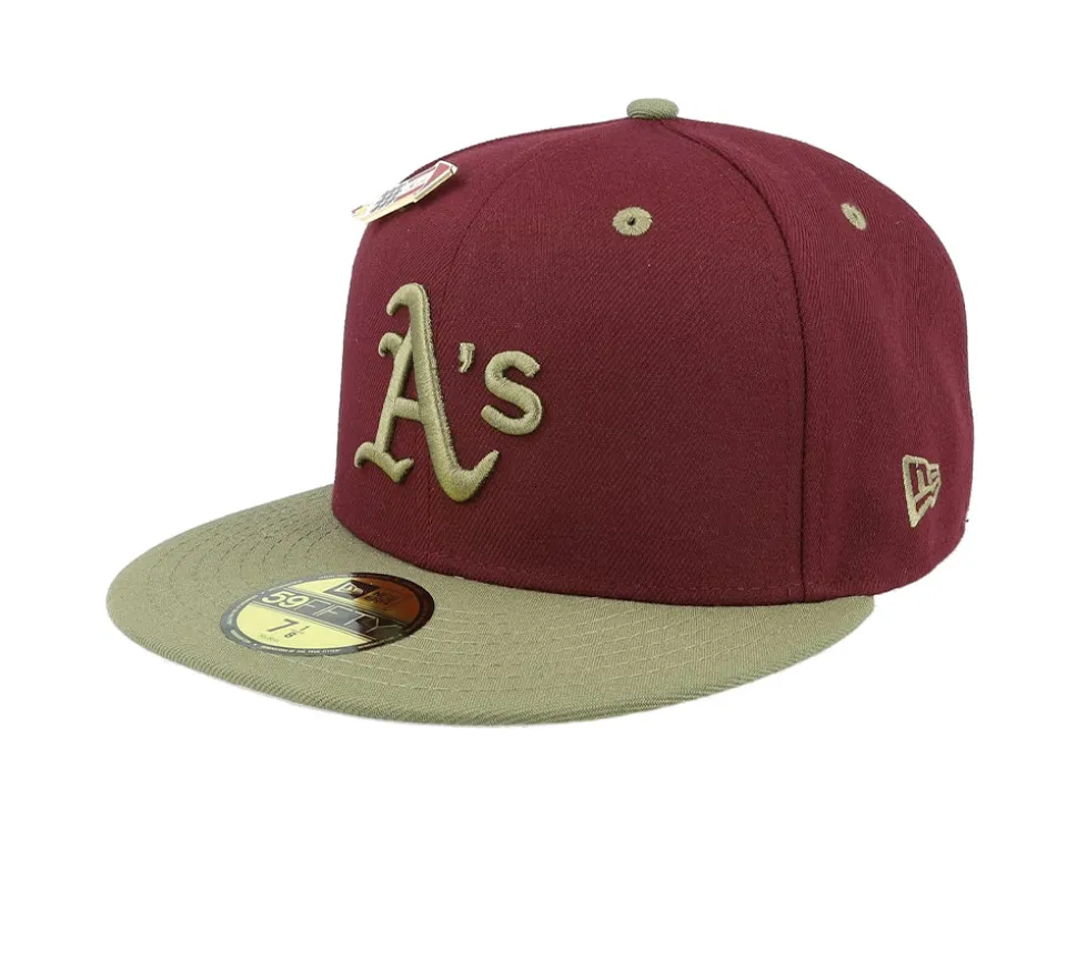 New Era Oakland Athletics World Series 1989 Side Patch Trail Mix - Burgundy / Walnut