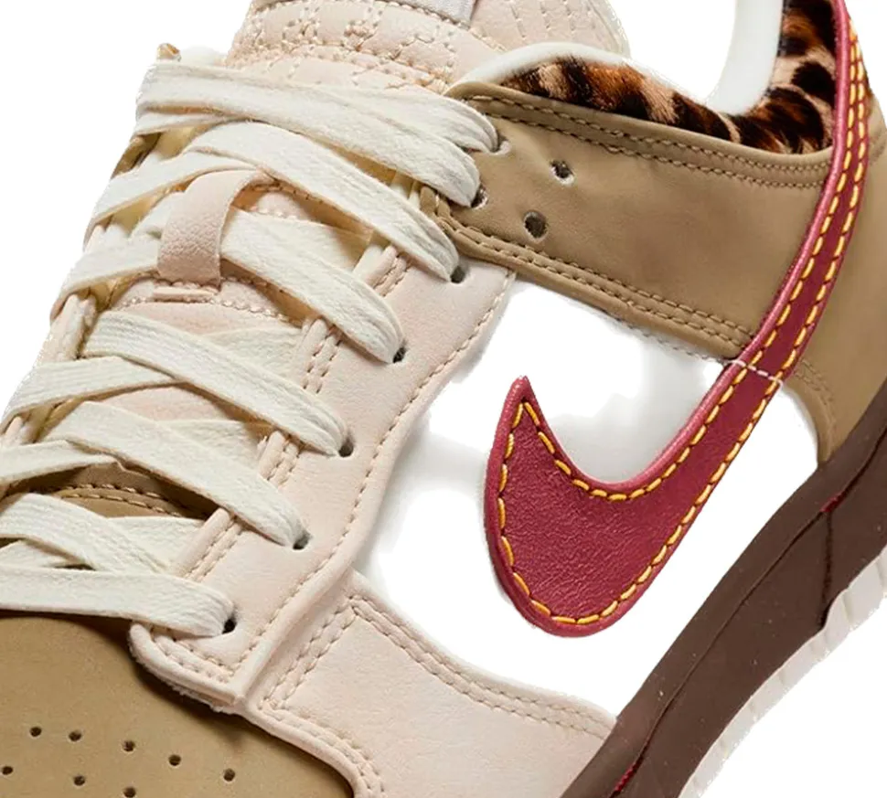 Nike Dunk Low Retro - Khaki Team Red Pearl White