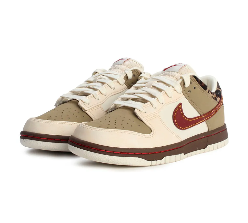 Nike Dunk Low Retro - Khaki Team Red Pearl White