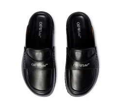 OFF-WHITE Black Leather O Slip-On Loafer