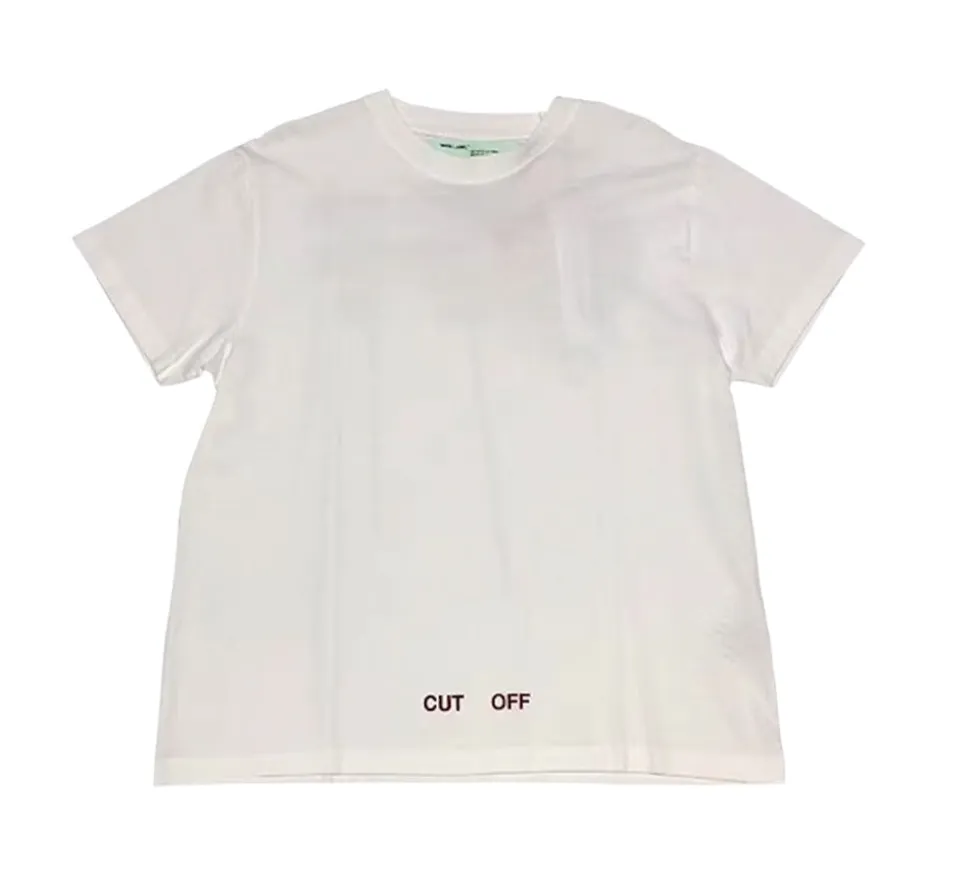 OFF-WHITE Cut Off Silver T-Shirt - White