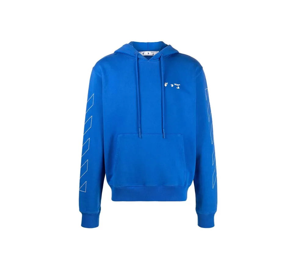 OFF-WHITE Diag Hoodie - Blue/White