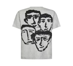 OFF-WHITE Faces Over Skate S/S T-shirt - Melange Grey
