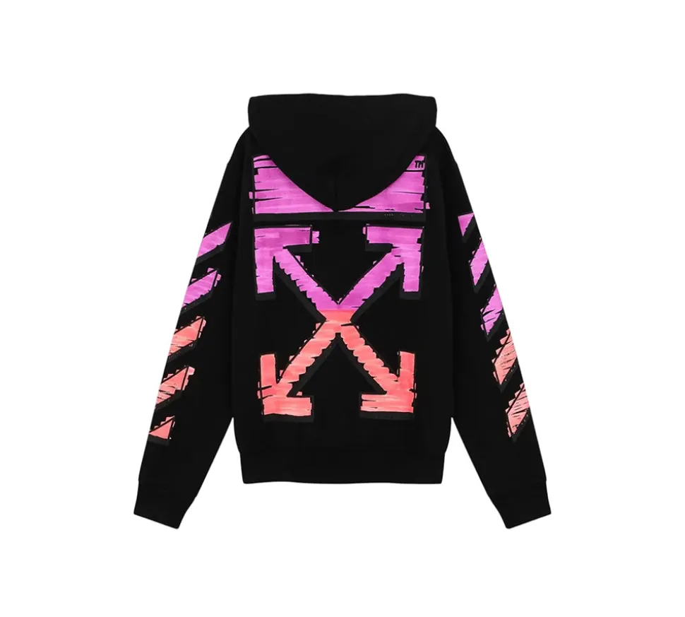 Off-White Marker Slim Zip Hoodie - Black
