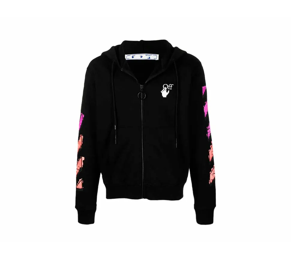 Off-White Marker Slim Zip Hoodie - Black