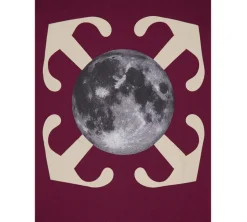 Off-White Moon Arrow Cotton Hoodie - Bordeaux