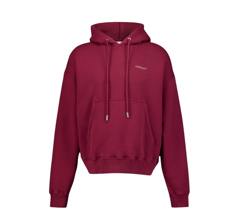 Off-White Moon Arrow Cotton Hoodie - Bordeaux