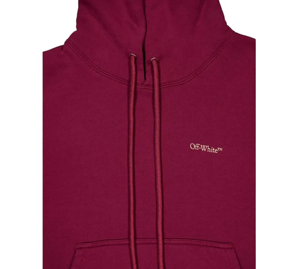 Off-White Moon Arrow Cotton Hoodie - Bordeaux