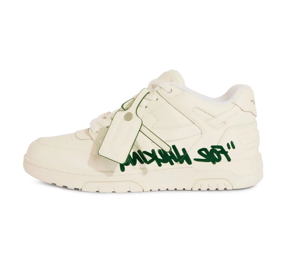 OFF-WHITE Out Of Office For Walking Low Tops - White Green