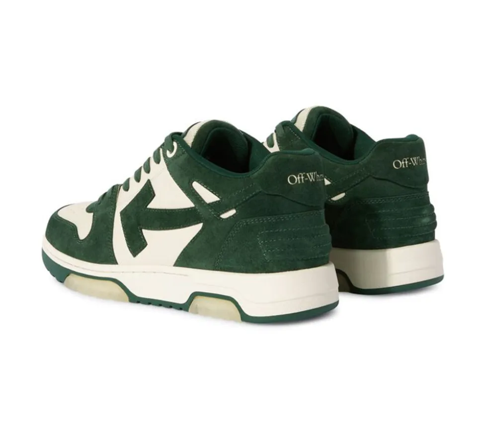OFF-WHITE Out Of Office Low Tops - Green Suede