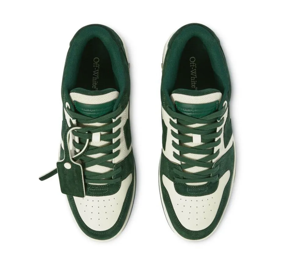 OFF-WHITE Out Of Office Low Tops - Green Suede