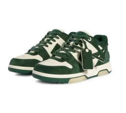 OFF-WHITE Out Of Office Low Tops - Green Suede