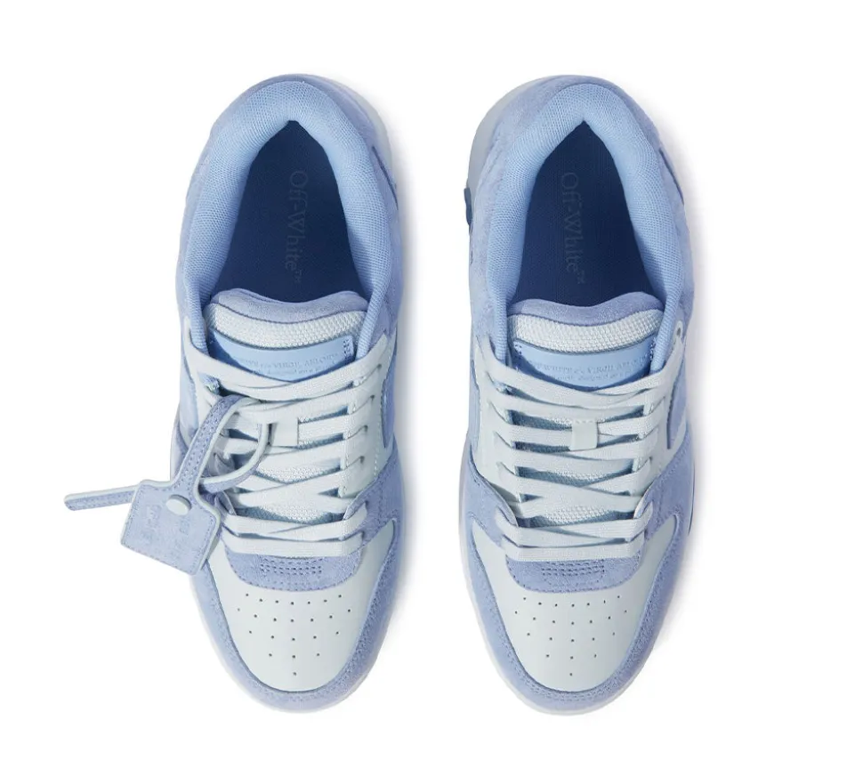 OFF-WHITE Out Of Office OOO Low Tops - Dusty Blue Ice Out Suede
