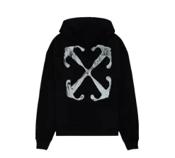 Off-White Scratch Arrow Skate Hoodie - Black