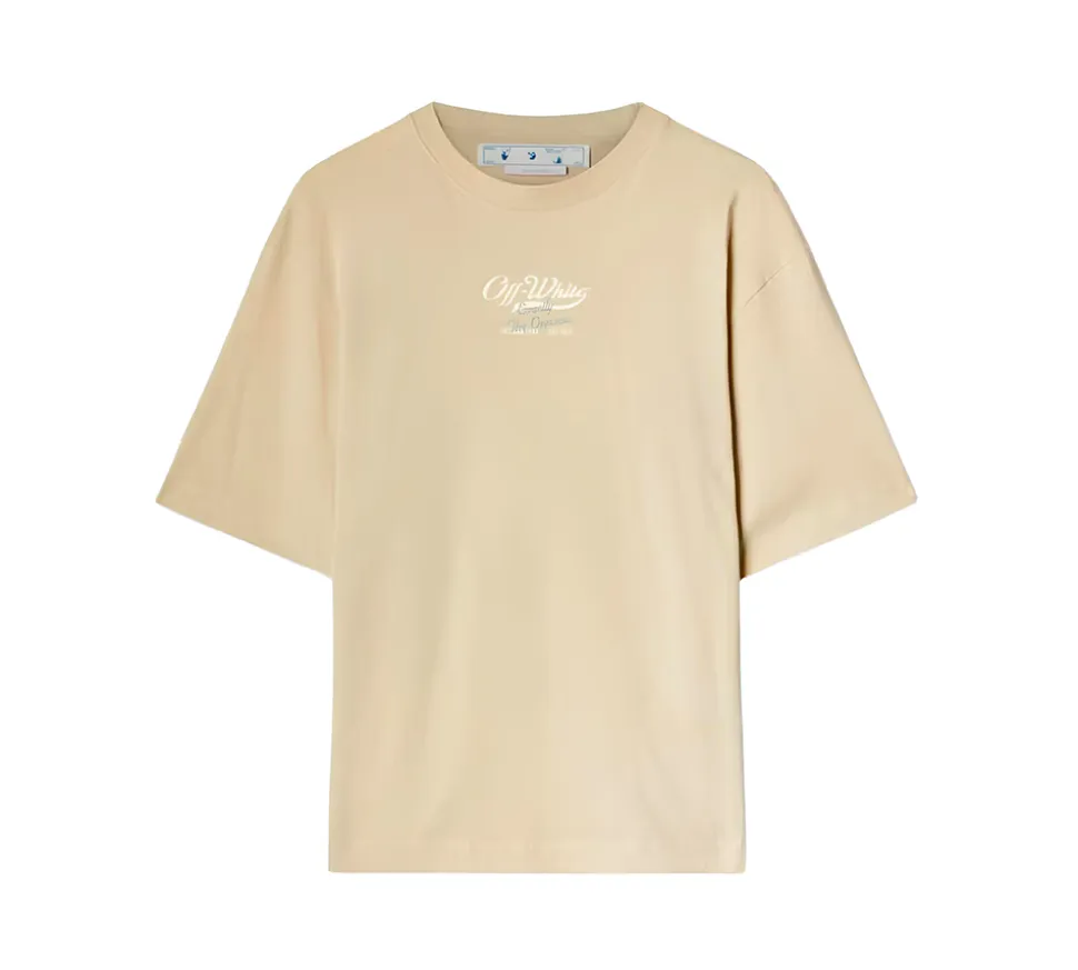 OFF-WHITE Script Logo Opp Over Skate S/S T-shirt - Beige