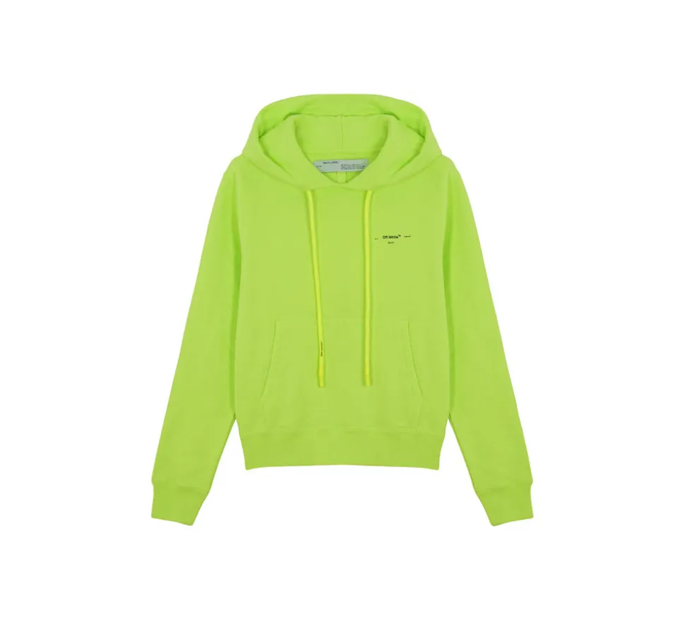 OFF-WHITE Seasonal Logo Print Hoodie - Fluo Yellow/Black