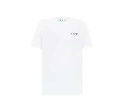 Off-White T-shirt with Textured Logo – White