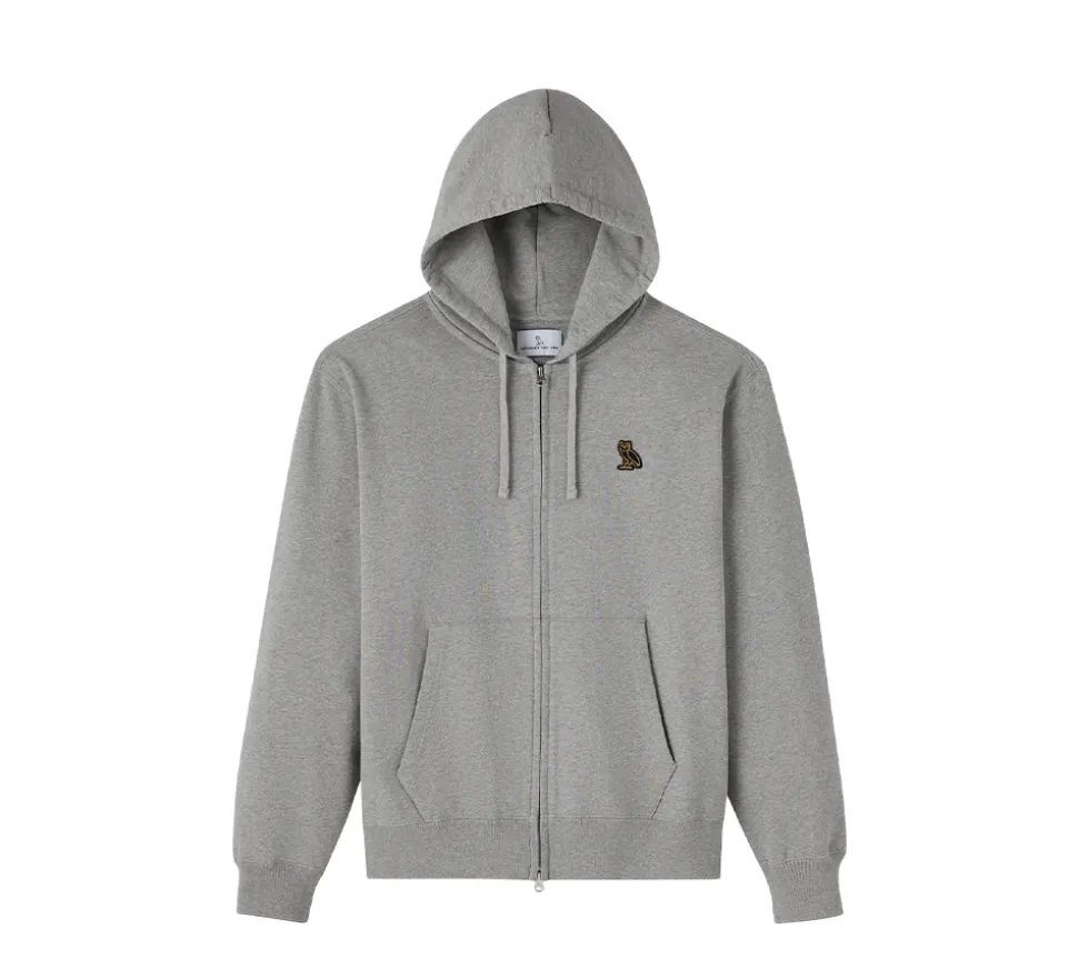 OVO Classic Full-Zip Hoodie - Heather Grey